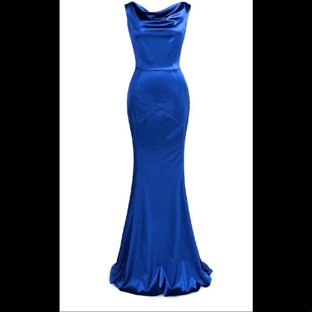 MUXXN BLUE MERMAID EVENING DRESS Sz.S